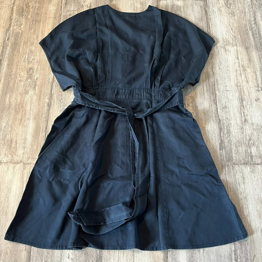 NWT! Quince Vintage Wash Tencel Button Front Dress, Midnight Blue, Size Large - Picture 7 of 13